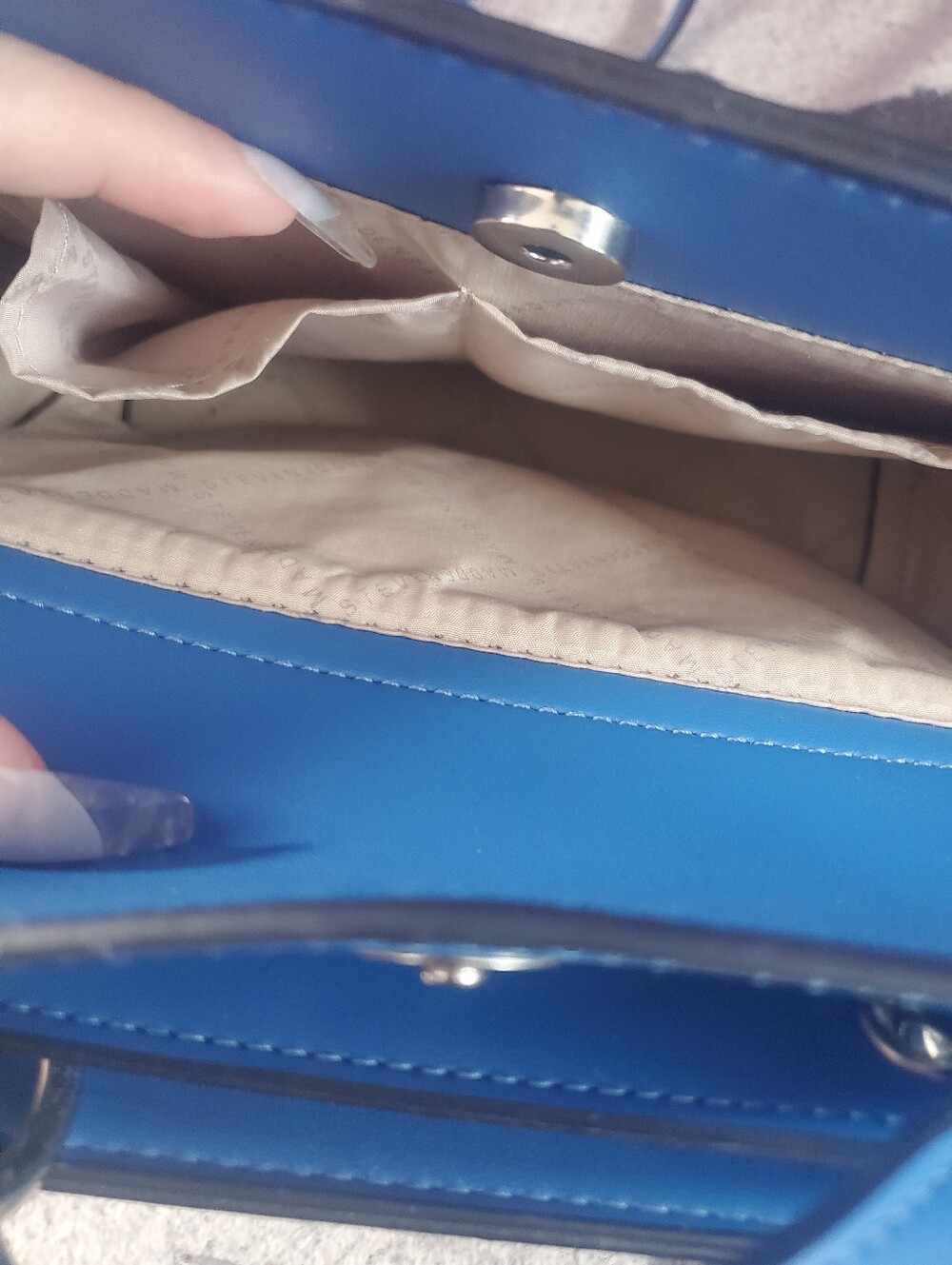 Steve Madden Bright Blue Structured Satchel - Picture 8 of 12
